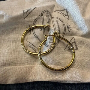 Embossed Hoop Earrings - Not Real Gold‎